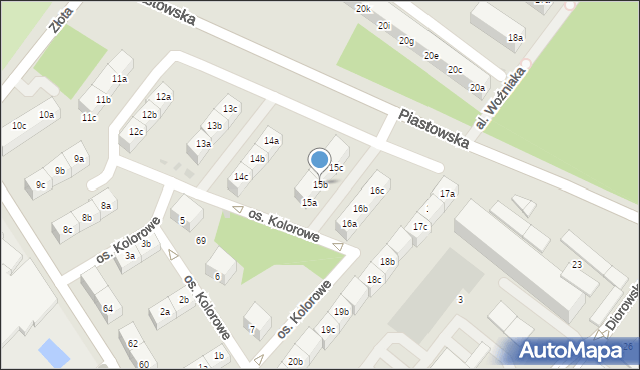 Dzierżoniów, Osiedle Kolorowe, 15b, mapa Dzierżoniów
