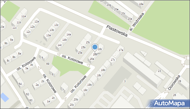 Dzierżoniów, Osiedle Kolorowe, 16b, mapa Dzierżoniów