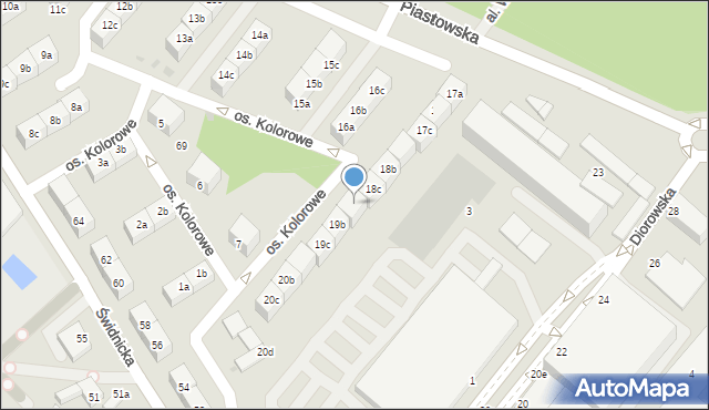 Dzierżoniów, Osiedle Kolorowe, 19a, mapa Dzierżoniów