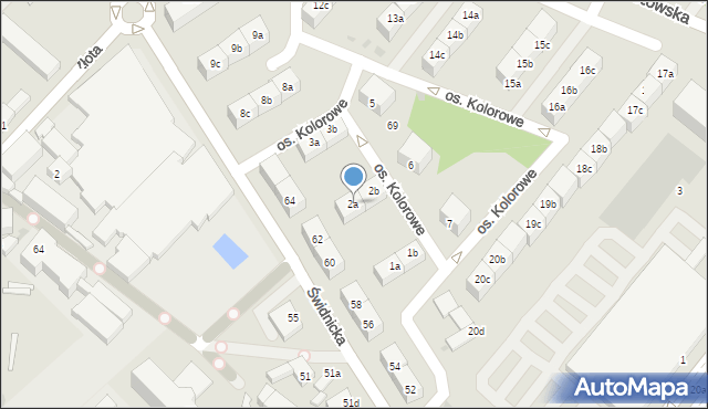 Dzierżoniów, Osiedle Kolorowe, 2a, mapa Dzierżoniów