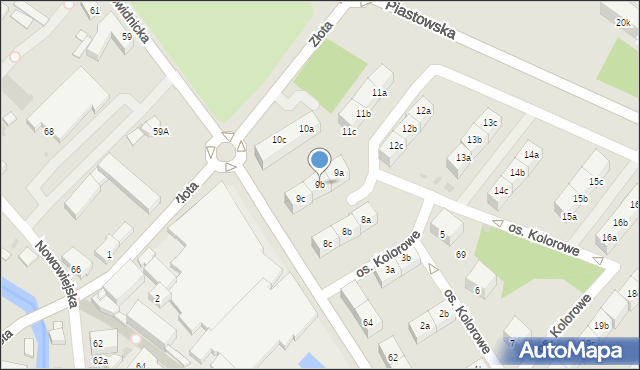 Dzierżoniów, Osiedle Kolorowe, 9b, mapa Dzierżoniów