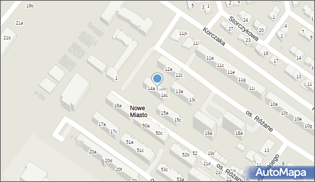 Dzierżoniów, Osiedle Różane, 14b, mapa Dzierżoniów