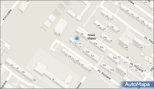 Dzierżoniów, Osiedle Różane, 17b, mapa Dzierżoniów