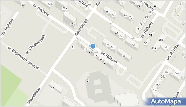 Dzierżoniów, Osiedle Różane, 1d, mapa Dzierżoniów