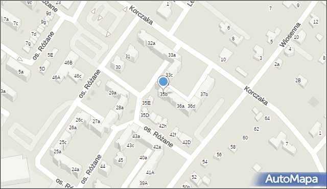 Dzierżoniów, Osiedle Różane, 35b, mapa Dzierżoniów