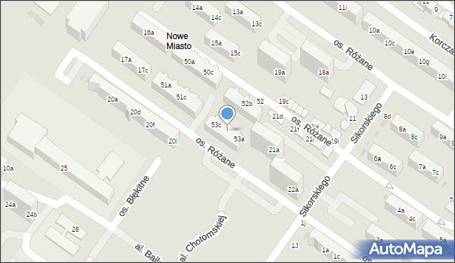 Dzierżoniów, Osiedle Różane, 53b, mapa Dzierżoniów