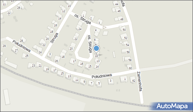 Dzierżoniów, Osiedle Struga Andrzeja, 12, mapa Dzierżoniów