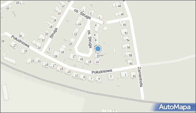 Dzierżoniów, Osiedle Struga Andrzeja, 13, mapa Dzierżoniów