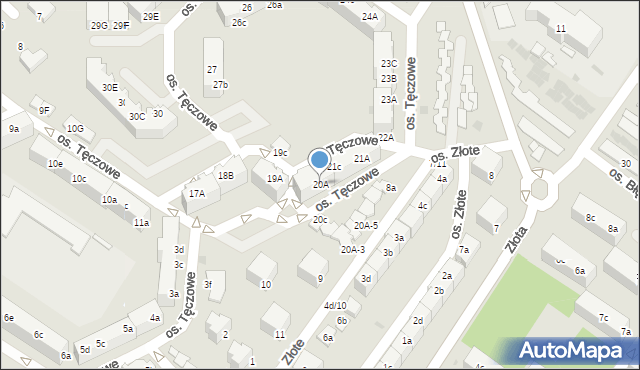 Dzierżoniów, Osiedle Tęczowe, 20A, mapa Dzierżoniów