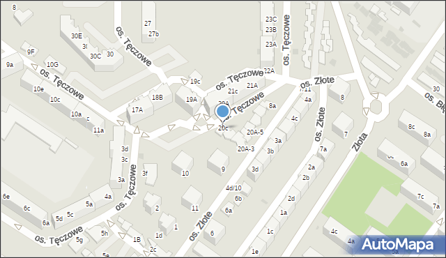 Dzierżoniów, Osiedle Tęczowe, 20c, mapa Dzierżoniów