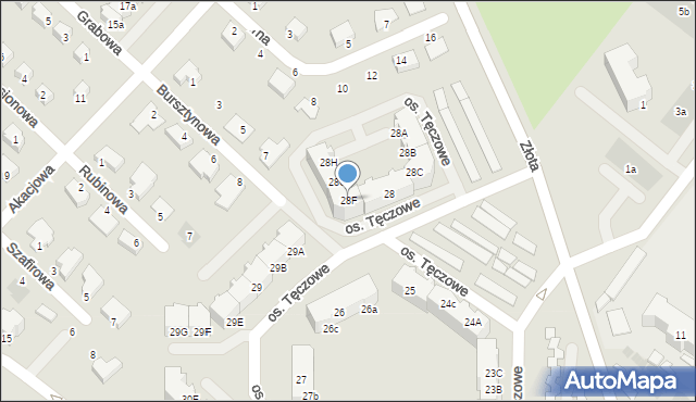 Dzierżoniów, Osiedle Tęczowe, 28F, mapa Dzierżoniów