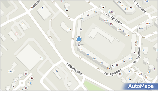 Dzierżoniów, Osiedle Tęczowe, 8a, mapa Dzierżoniów