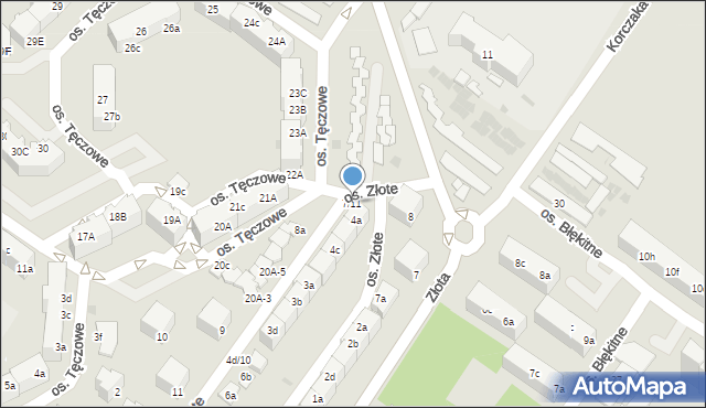 Dzierżoniów, Osiedle Złote, 7/11, mapa Dzierżoniów