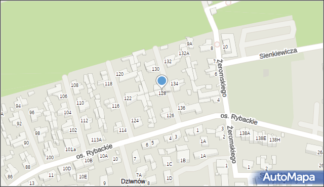 Dziwnów, Osiedle Rybackie, 128, mapa Dziwnów