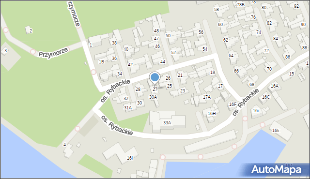 Dziwnów, Osiedle Rybackie, 27, mapa Dziwnów