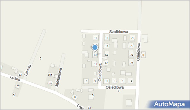 Fabianów, Osiedlowa, 13, mapa Fabianów