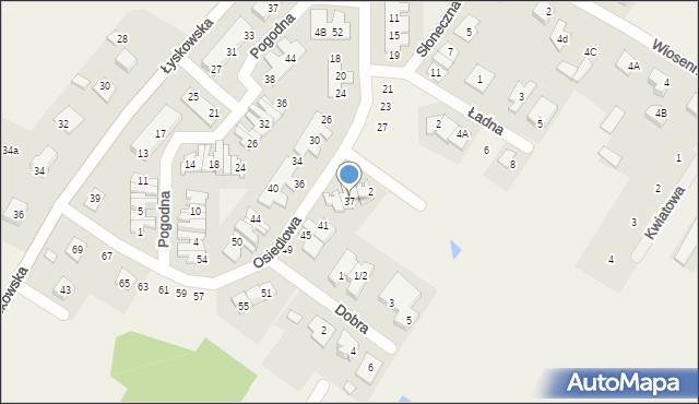 Fasty, Osiedlowa, 37, mapa Fasty