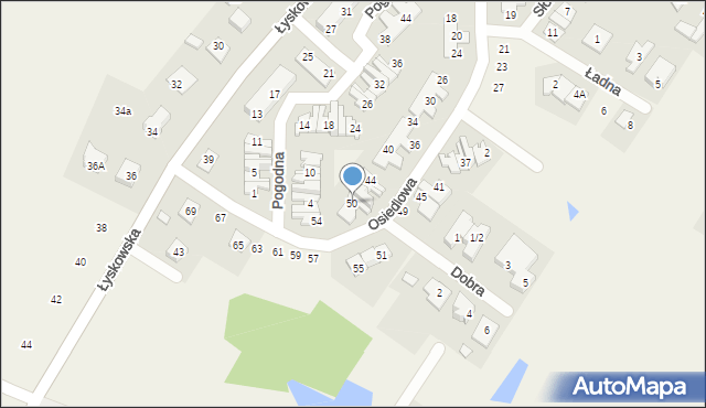 Fasty, Osiedlowa, 50, mapa Fasty