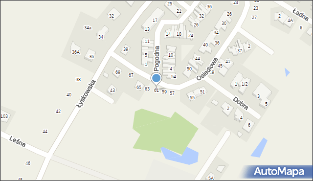 Fasty, Osiedlowa, 61, mapa Fasty