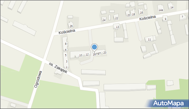 Garzyn, Osiedle Zakątek, 14, mapa Garzyn