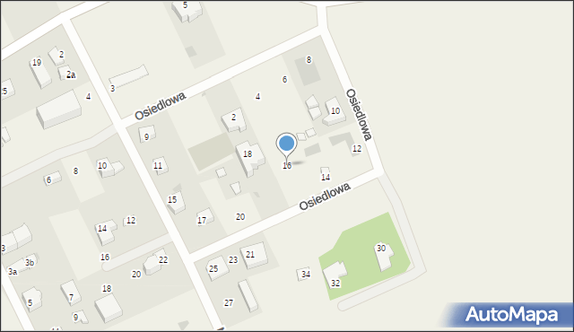 Gąski, Osiedlowa, 16, mapa Gąski