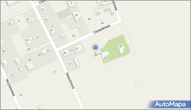 Gąski, Osiedlowa, 34, mapa Gąski