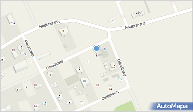 Gąski, Osiedlowa, 6, mapa Gąski