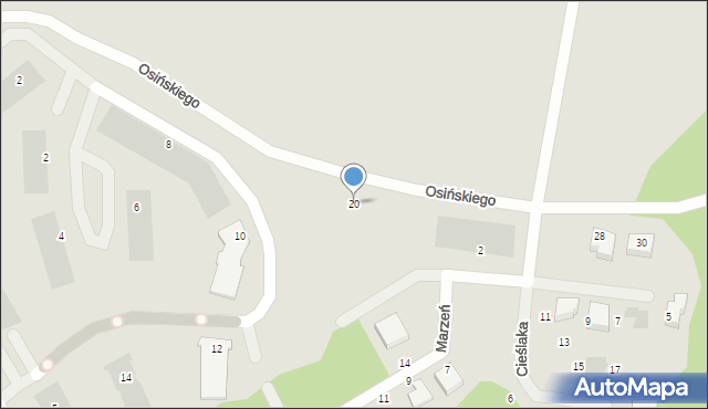 Gdańsk, Osińskiego Mariana, prof., 20, mapa Gdańska