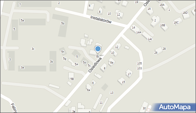 Gdańsk, Osiedlowa, 5k, mapa Gdańska