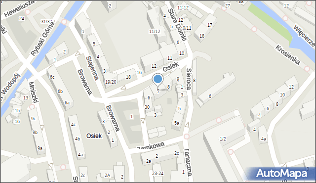 Gdańsk, Osiek, 7, mapa Gdańska