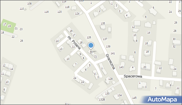 Giebułtów, Osiedle Polana, 20, mapa Giebułtów