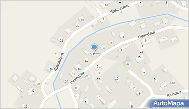 Gietrzwałd, Ostródzka, 12, mapa Gietrzwałd