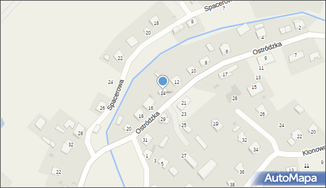 Gietrzwałd, Ostródzka, 14, mapa Gietrzwałd