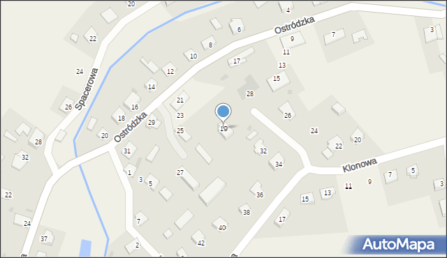Gietrzwałd, Ostródzka, 19, mapa Gietrzwałd