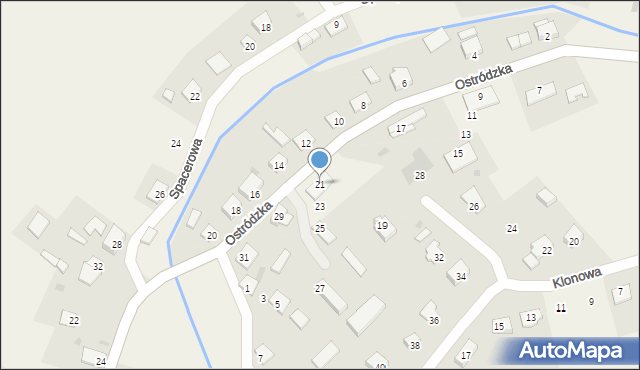 Gietrzwałd, Ostródzka, 21, mapa Gietrzwałd