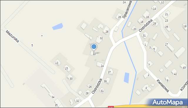 Gietrzwałd, Ostródzka, 22, mapa Gietrzwałd