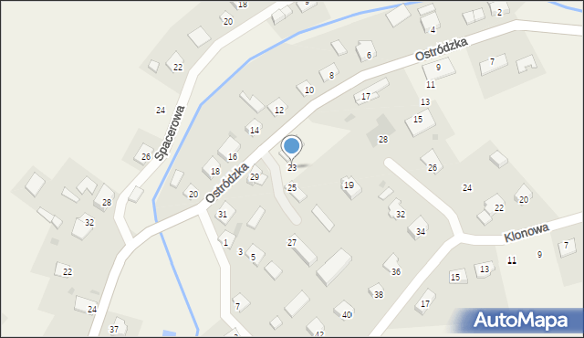 Gietrzwałd, Ostródzka, 23, mapa Gietrzwałd