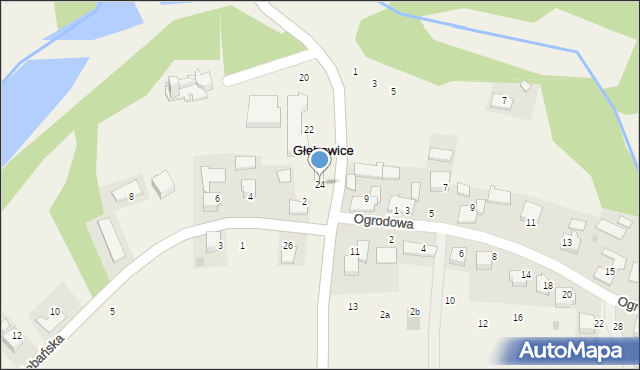 Głębowice, Oświęcimska, 24, mapa Głębowice