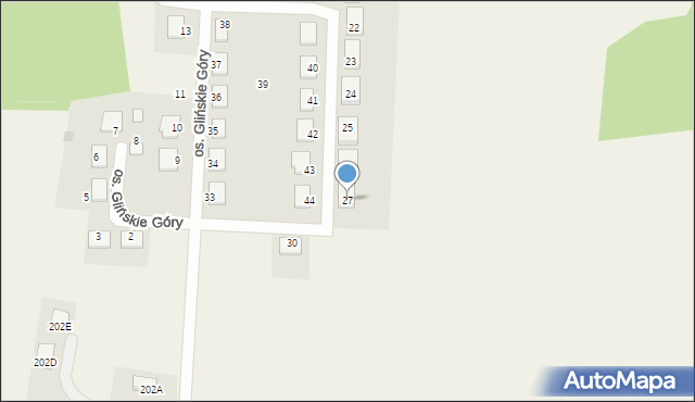 Glinno, Osiedle Glińskie Góry, 27, mapa Glinno