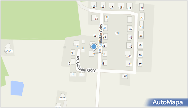 Glinno, Osiedle Glińskie Góry, 9, mapa Glinno