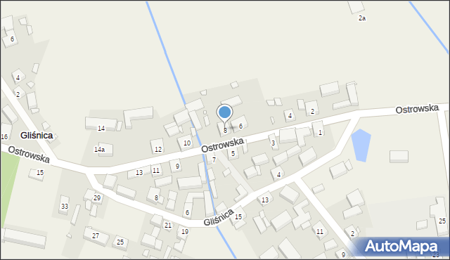 Gliśnica, Ostrowska, 8, mapa Gliśnica