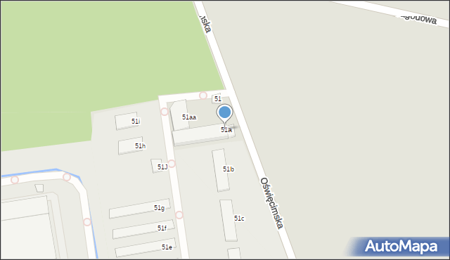 Gliwice, Oświęcimska, 51a, mapa Gliwic