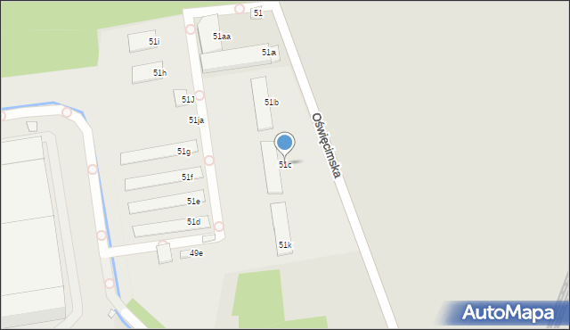 Gliwice, Oświęcimska, 51c, mapa Gliwic