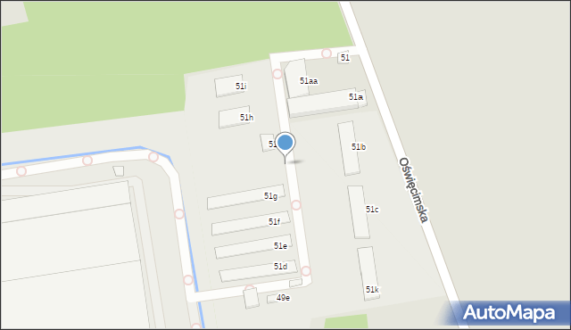 Gliwice, Oświęcimska, 51ja, mapa Gliwic