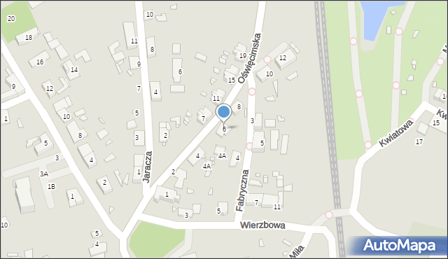 Gliwice, Oświęcimska, 6, mapa Gliwic
