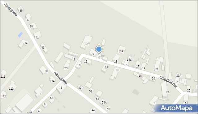 Głogów, Osadników, 11, mapa Głogów