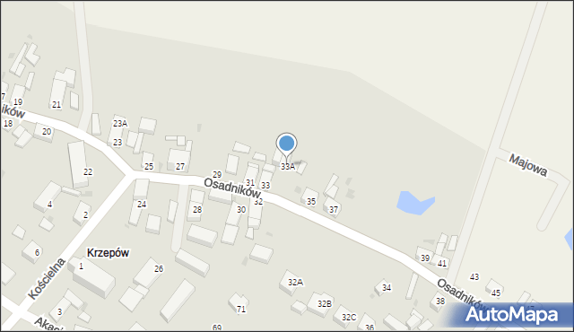 Głogów, Osadników, 33A, mapa Głogów