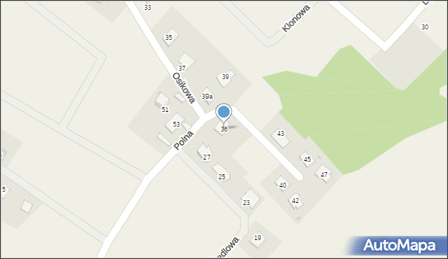 Głogowo, Osikowa, 36, mapa Głogowo