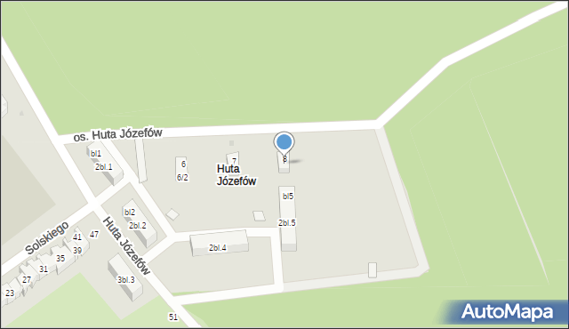 Głowno, Osiedle Huta Józefów, 8, mapa Głowno
