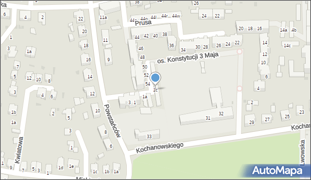Głubczyce, Osiedle Konstytucji 3 Maja, 1c, mapa Głubczyce